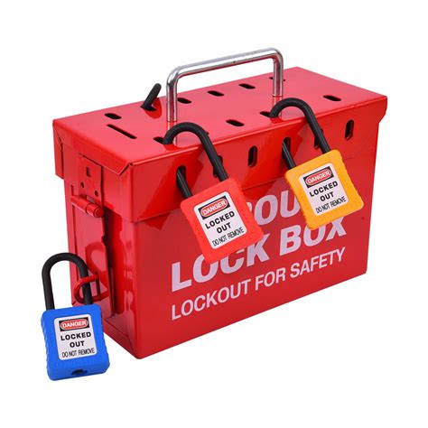 metal lockout box|lock box out for safety.